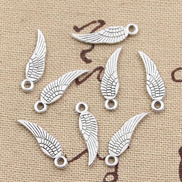 50pcs charms angel wings 19x5mm handmade craft pendant making fit,vintage tibetan silver bronze,diy for bracelet necklace, Bronze;silver
